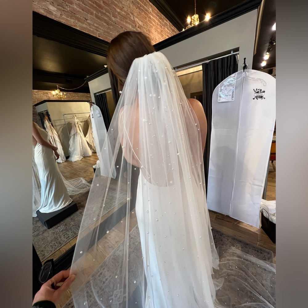 COPY - Ivory Wedding Veil with Pearls